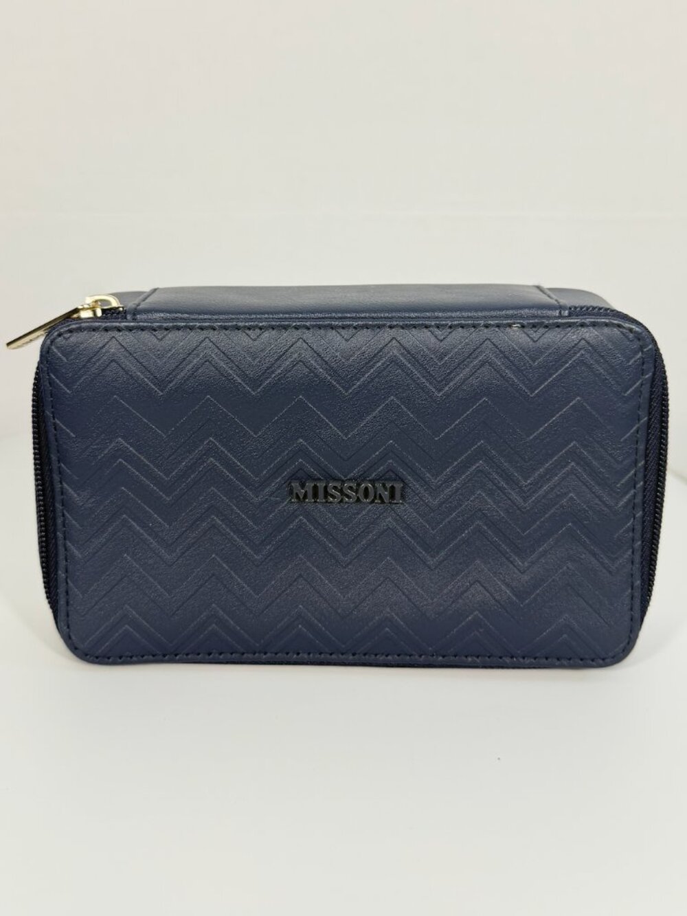 Missoni Chevron Travel Case Multicolor Zipper Cosmetic Makeup Toiletry Bag NWOT